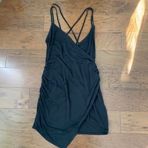 Cross Back Black Dress